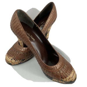 Isabella Fiore Leather Animal Print Pump SZ 7M